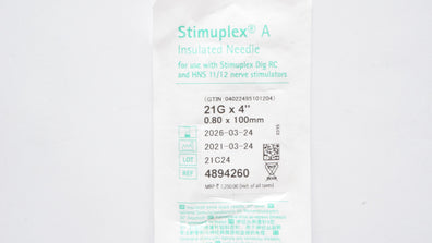 Braun 4894260 Stimuplex A Insulated Ndle 21G x 4 inch